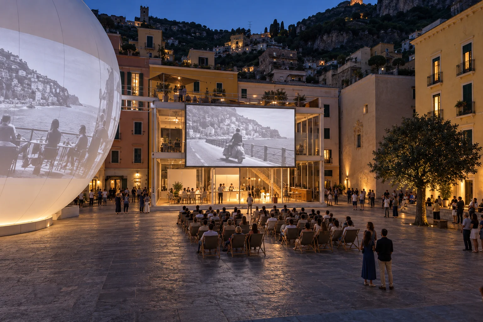 Cine al aire libre — Pabellón temporal