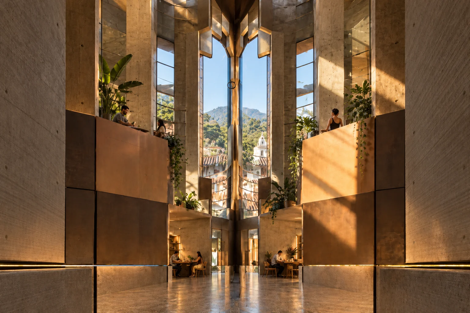 Carved atrium — La Fábrica del Río