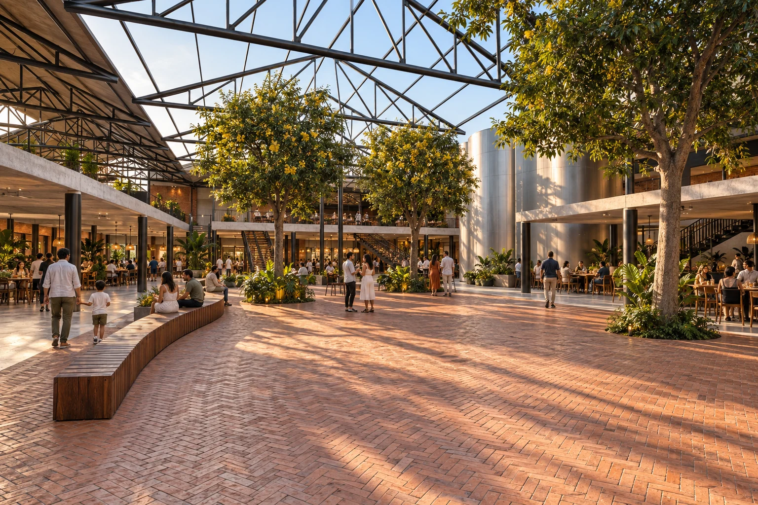 Truss courtyard — La Fábrica del Río