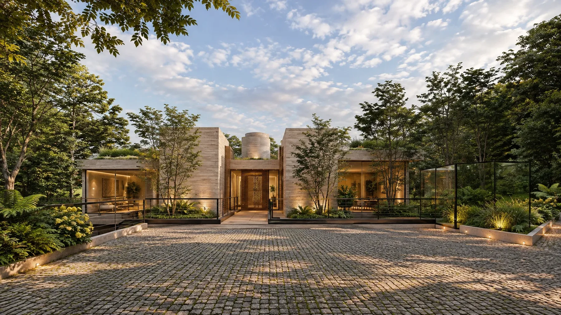 The arrival courtyard